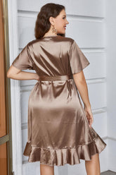 Robe à volants et ceinture grande taille